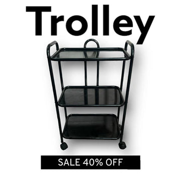 Trolley 3 Trey With Wheels Moving Trolley Side Table