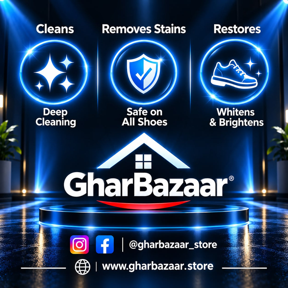 GharBazaar Footwear Cleaner Spray โ Shoe Stain Remover (250ml)
