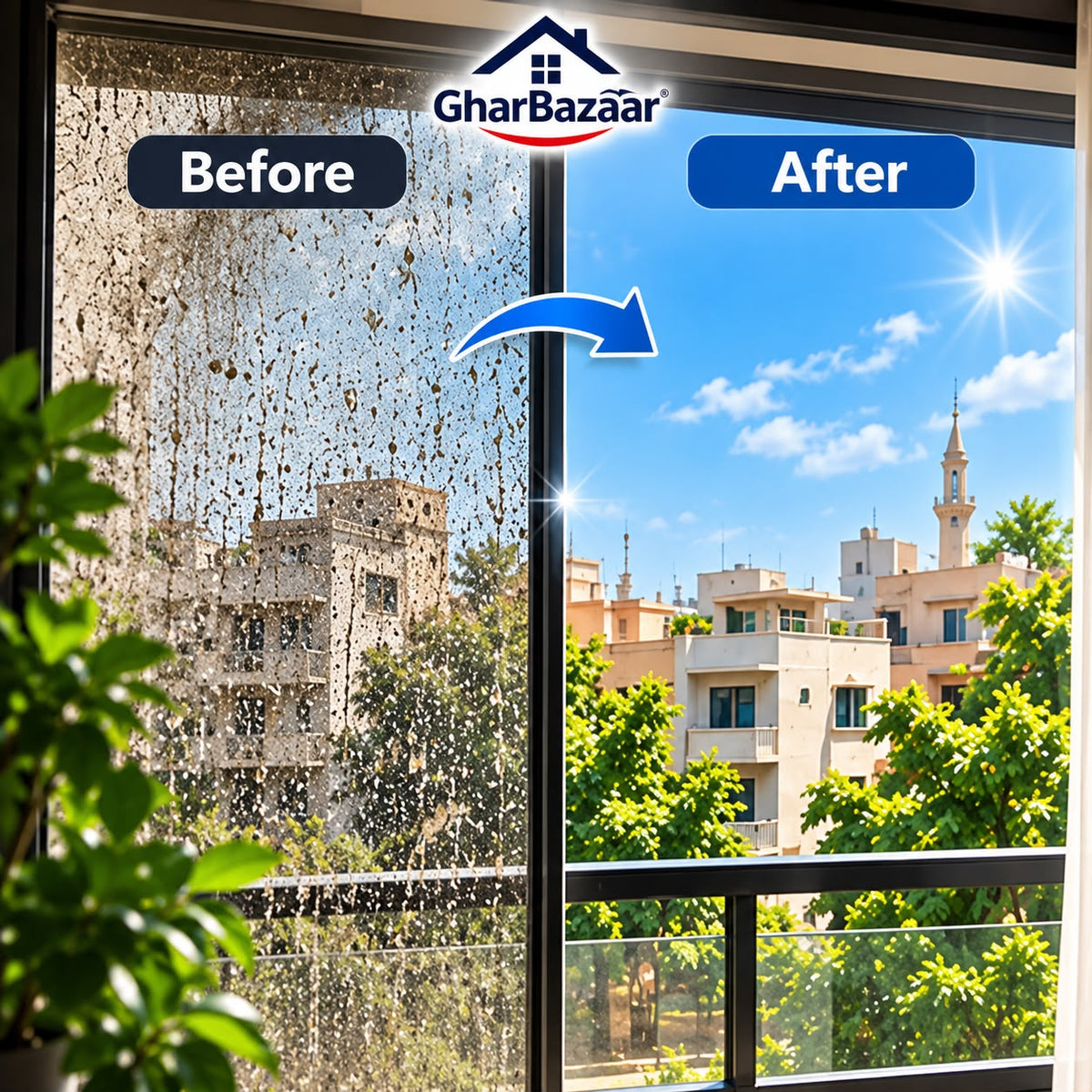GharBazaar Glass Cleaner Spray โ Streak-Free Shine (250ml)