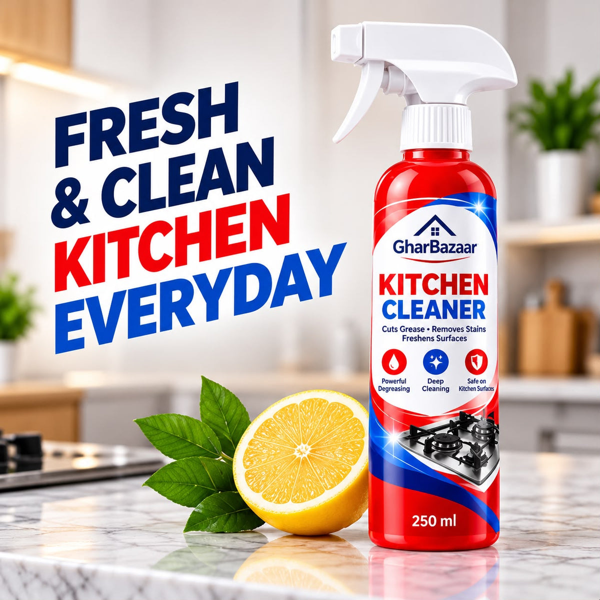 GharBazaar Kitchen Cleaner Spray ā Grease & Stain Remover (250ml)