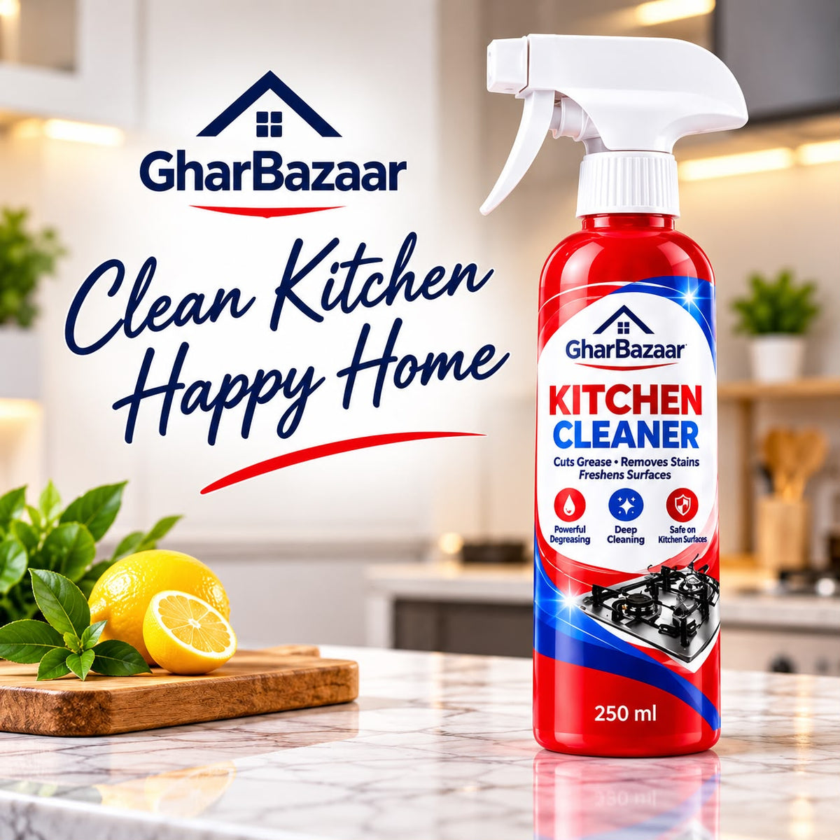 GharBazaar Kitchen Cleaner Spray ā Grease & Stain Remover (250ml)