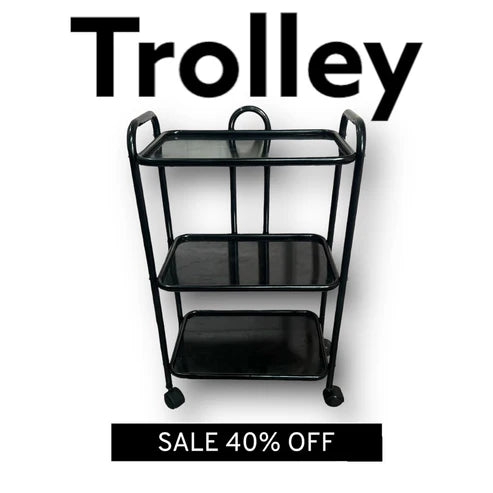 Trolley 3 Trey With Wheels Moving Trolley Side Table