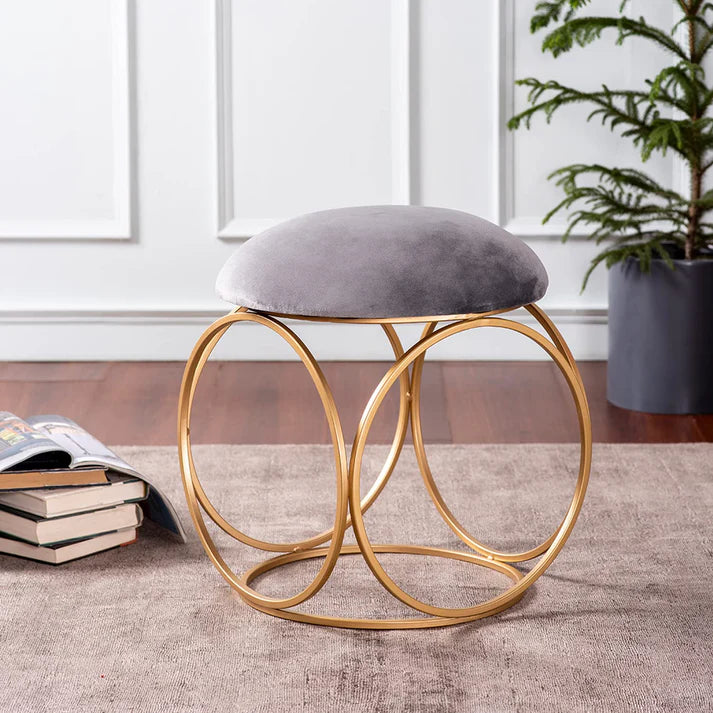 living room gold frame Metallic seating stool sofa chair