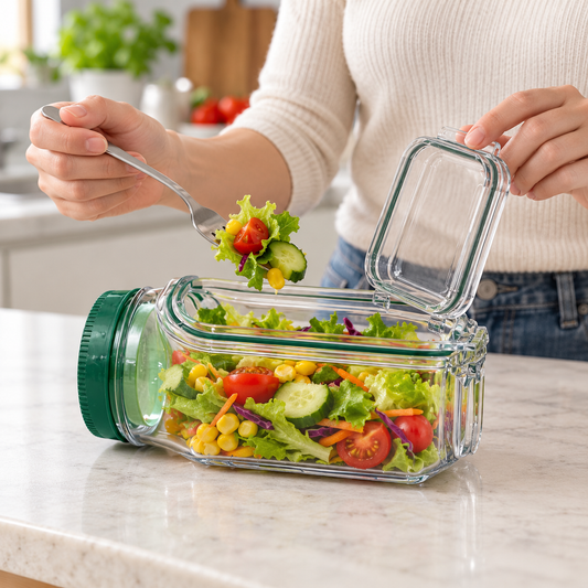 Leakproof Salad Container Plastic Salad Pod Portable Breakfast