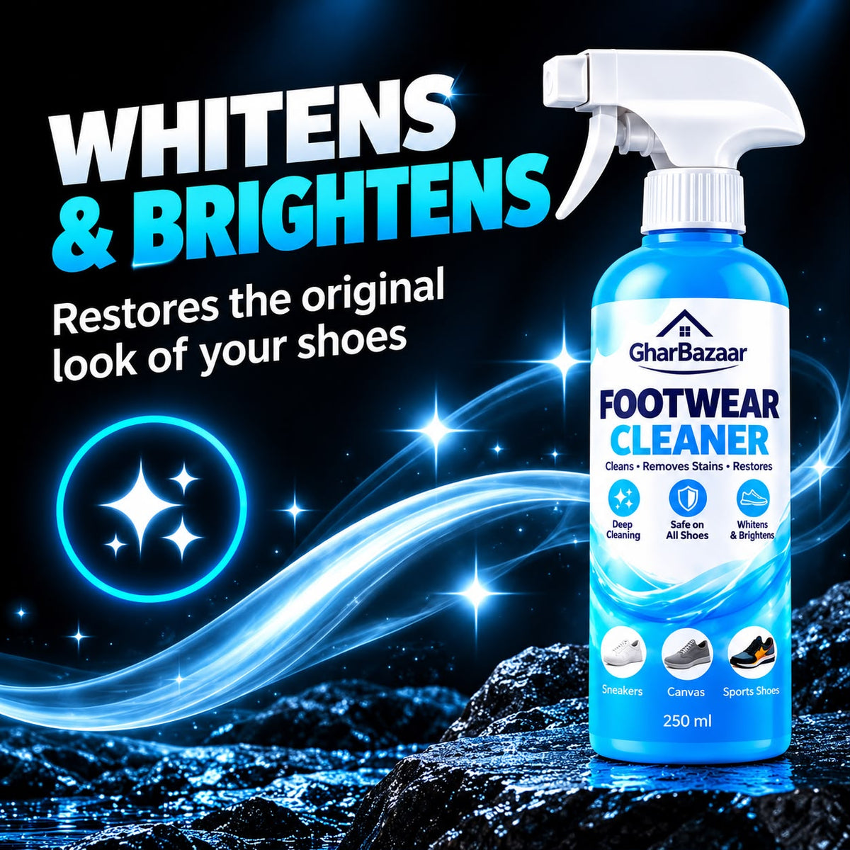 GharBazaar Footwear Cleaner Spray – Shoe Stain Remover (250ml)