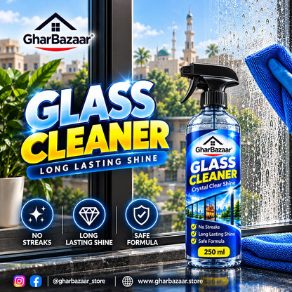 GharBazaar Glass Cleaner Spray – Streak-Free Shine (250ml)