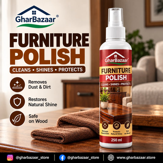 GharBazaar Furniture Polish Spray 250ml – Wood Cleaner, Shine & Dust Remover